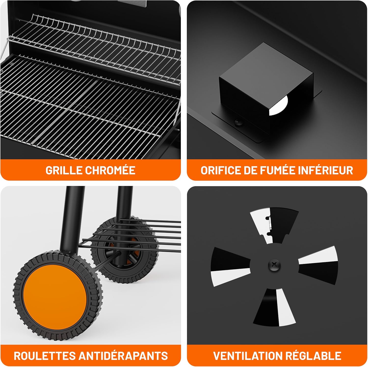 jardinite 23 pouces barbecue pentagonal, chromé, 469 Sq In-23 Pouces