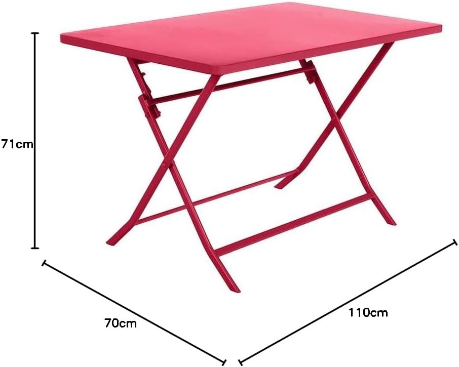 jardinite - Greensboro - 120x70cm - table pliante acier 4 places, anti-rouille