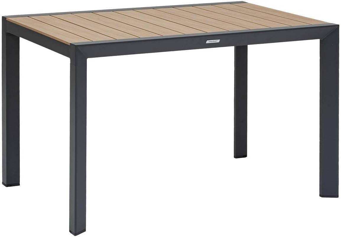 jardinite - Table évasion 4 places - aluminium effet bois - Honey/Graphite