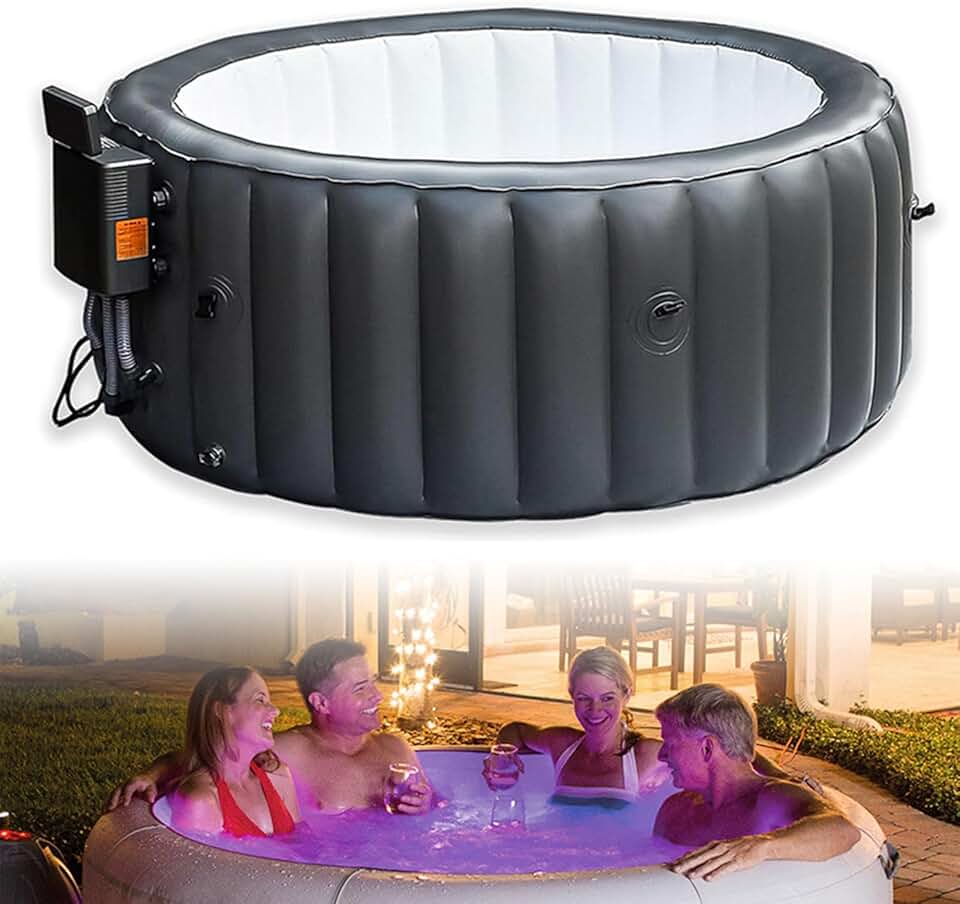 Spa gonflable 3-4 pers - 180cm - 150 jets, panneau contrôle, 42°C