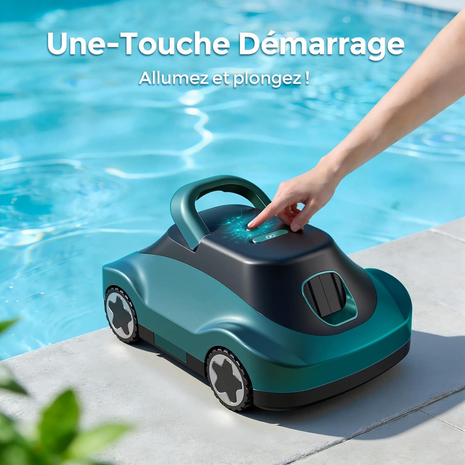 Robot piscine sans fil - autonome 180min - filtration fine, navigation intelligente, aspiration puissante