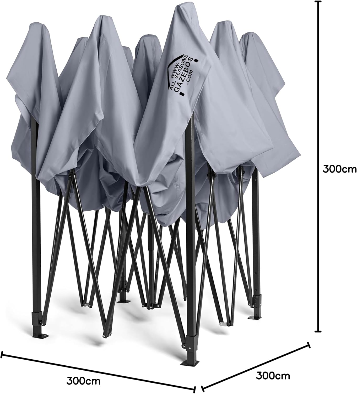 Tonnelle - Premium - 3x3m - Robuste et imperméable, 4 panneaux latéraux