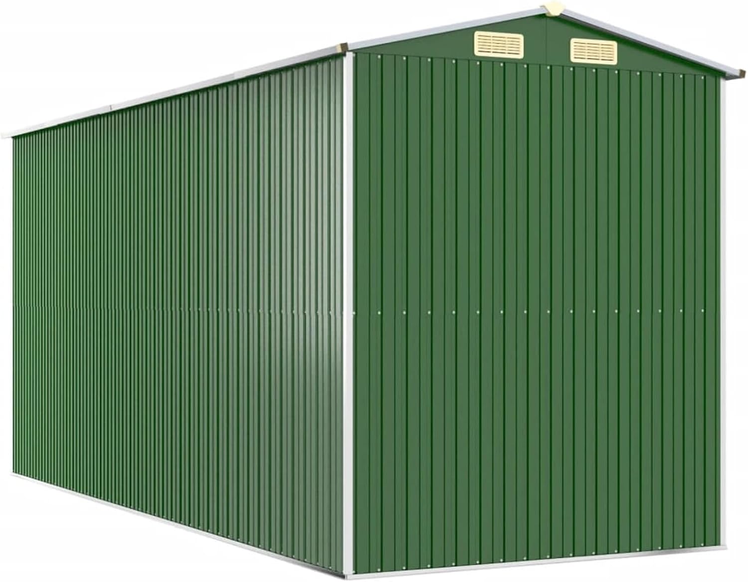 Abri de jardin extérieur en acier galvanisé vert 192 x 440 x 223 cm