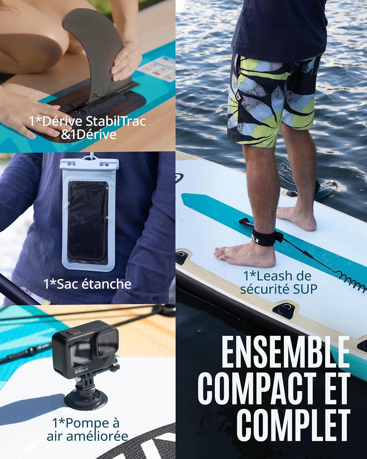 ZLX Planche de Paddle Gonflable Touring 350cm avec Siège Kayak | Sup Rapide et Stable Longue Distance, Charge 180kg, Stand Up Paddle Board Exploration Global Recycled Standard