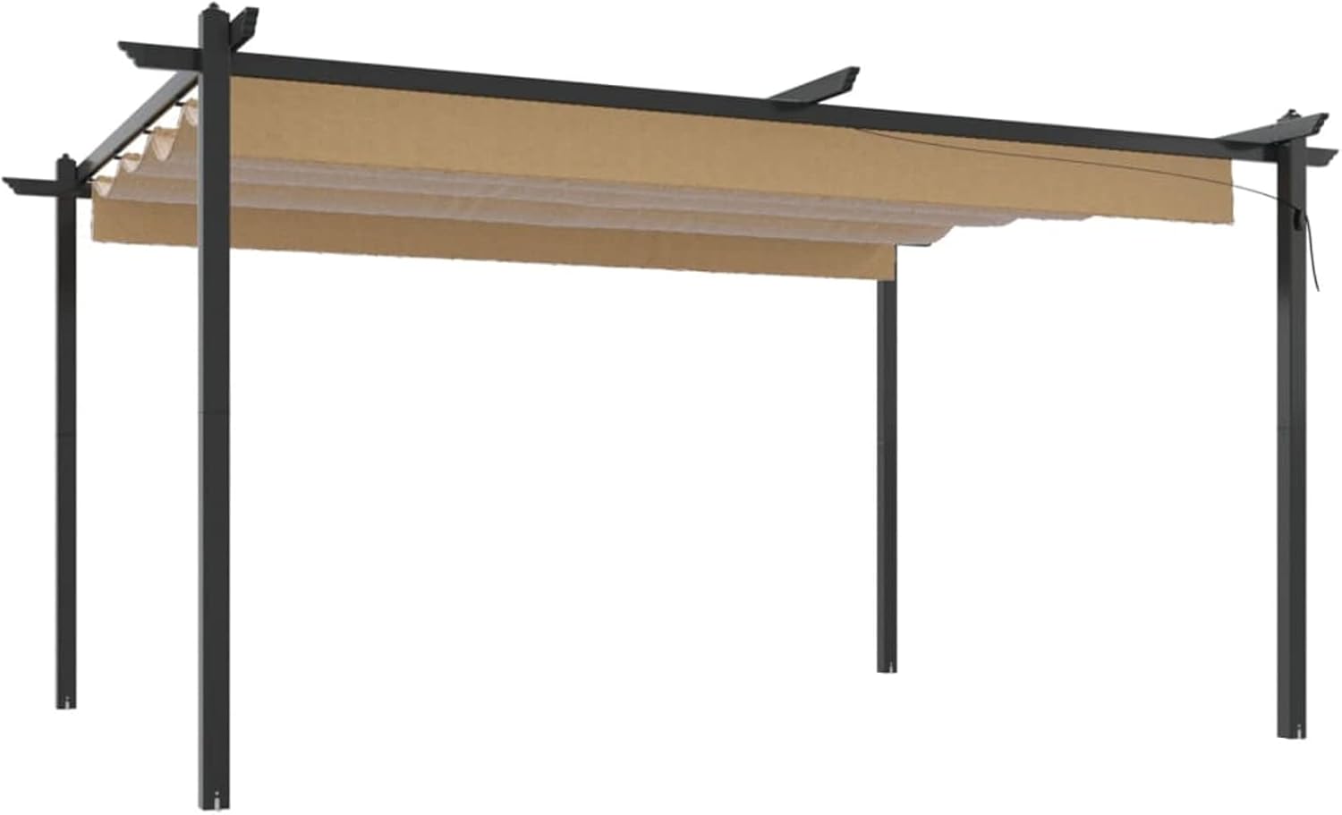 Tonnelle de jardin - toit extensible et étanche - 4x3m - coloris taupe