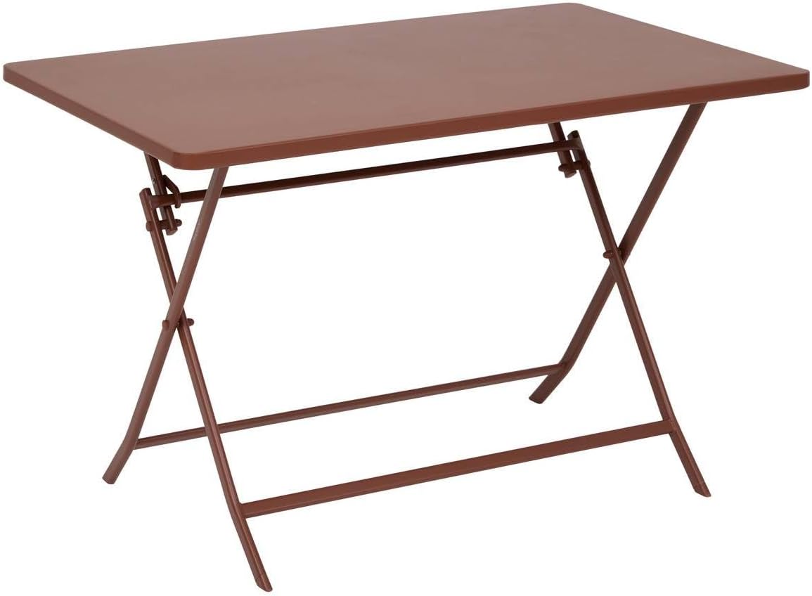 jardinite - Greensboro - 110x70 cm - table pliante 4 places acier acajou