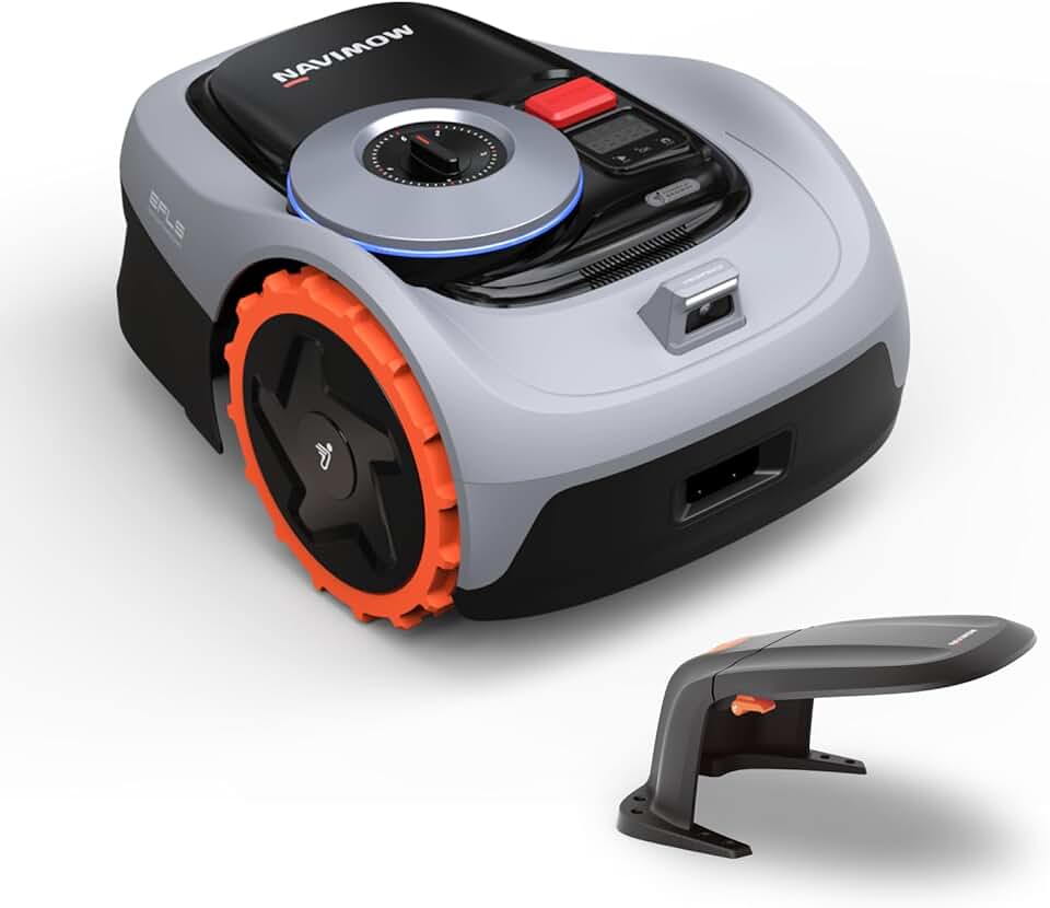 Segway jardinite i105E et Garage S, Robot Tondeuse sans Fil périphérique, rec. 500 m², Max. 600 m², RTK+Vision Tondeuse Robot Gazon, IA cartographie Automatique, Limite virtuelle, Gestion multizone