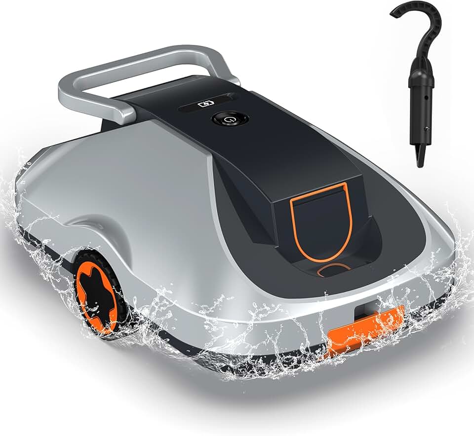 Robot piscine sans fil - compact, 200min autonomie, filtration fine, 232m²