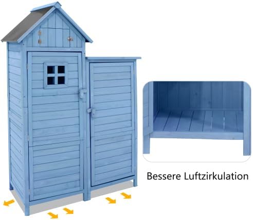 Abri de jardin en métal 242 x 126 x 182 cm – Armoire de jardin résistante aux intempéries avec porte verrouillable et ventilation – Comme garage à vélo, cache-poubelles et espace de rangement pour