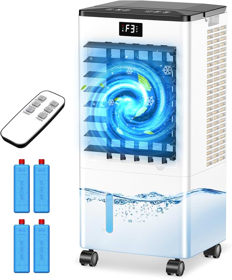 Climatiseur mobile portable 8L, 3 modes, écran, 60W, minuterie 12H