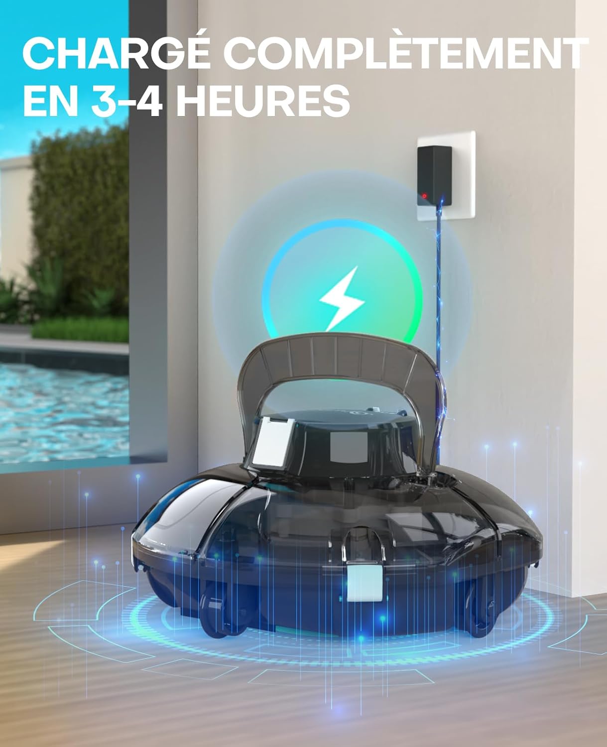 Winny - Robot piscine Winny 200 - 60m² - sans fil, double filtration, 75min