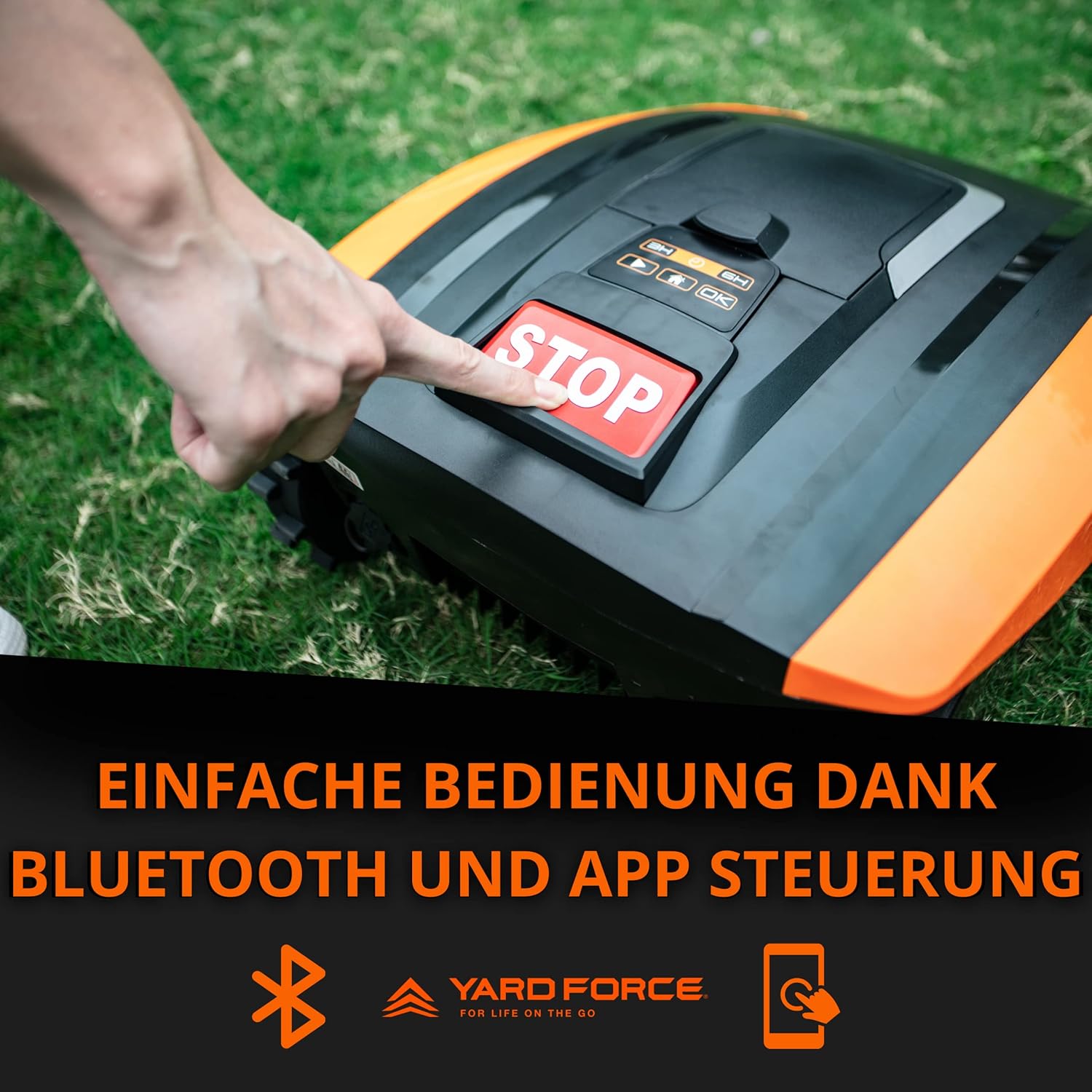 jardinite - Easymow 260B - 260m² - robot tondeuse, noir/orange