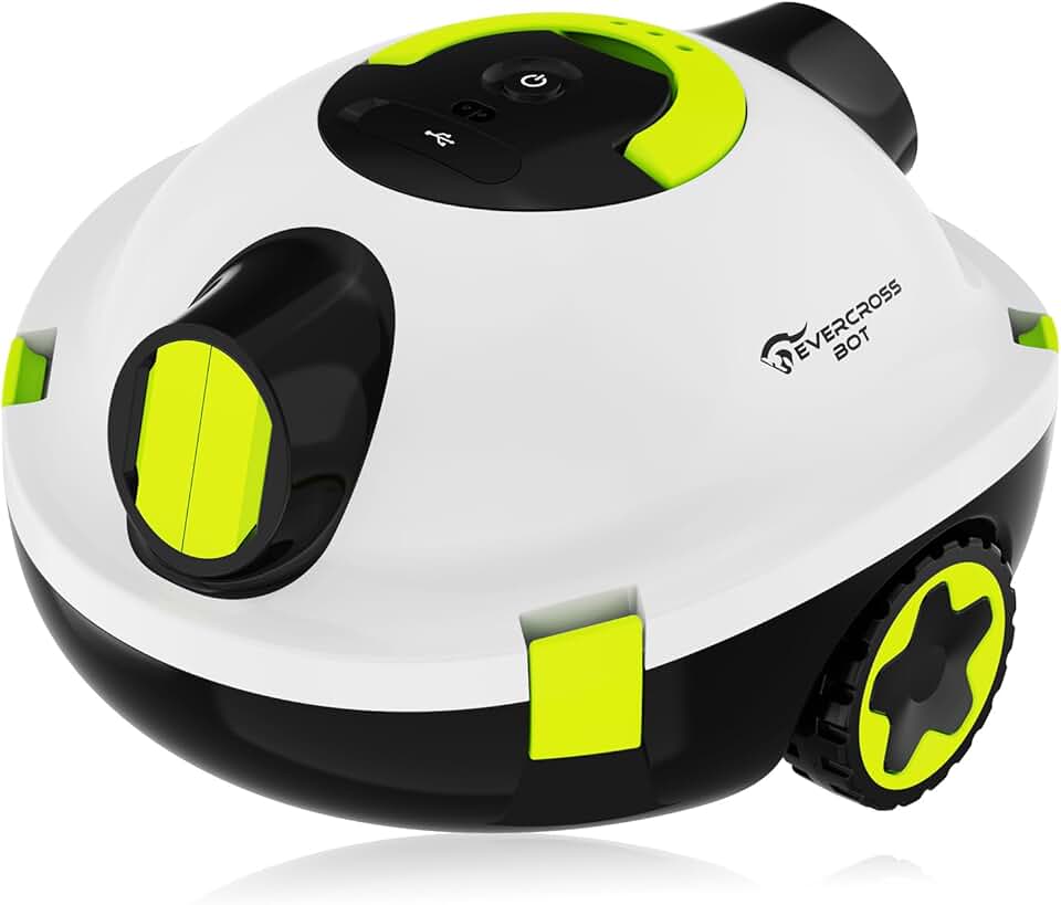Y10 Robot Piscine, Robot Piscine sans Fil pour Le Nettoyage des Sols, Robot pour Piscines Hors Sol 100Min &120㎡, Stationnement Automatique, Robot Aspirateur Piscine Filtre 180μm (Blanc)