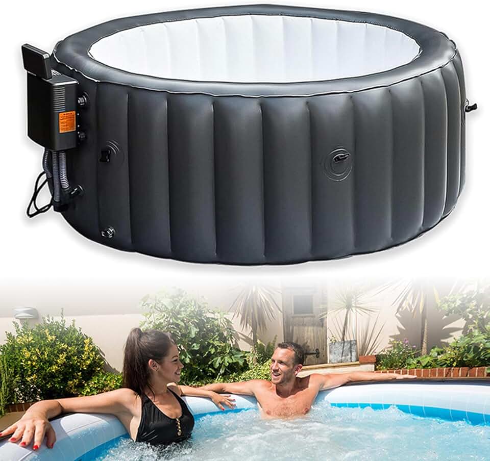 Spa Gonflable 3-4 Personnes, Grand Ensemble Spa Extérieur 180 X 71 Cm, avec 150 Jets De Bulles, Chauffe Jusqu'à 42°c/104°f, avec Filtration par Recirculation, pour Maison