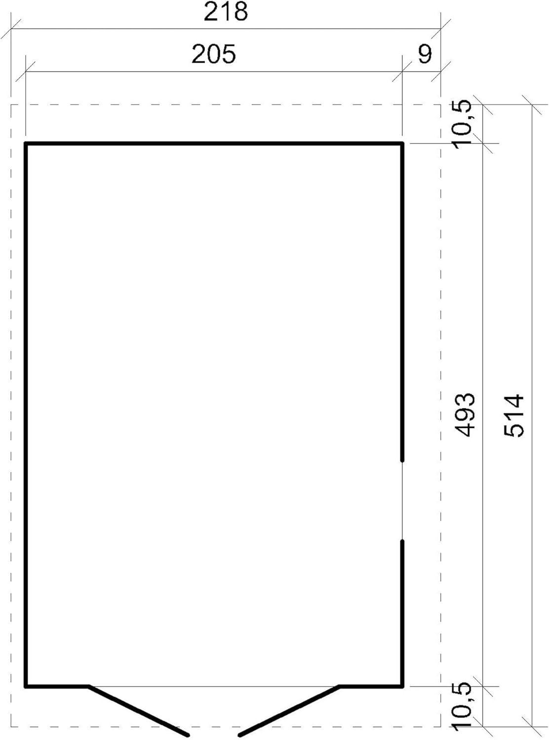 Abri de Jardin en Bois Naturel (avec paroi latérale) Plus Les PLANCHERS IMPRÉGNÉ- Stockage extérieur avec fenêtres- H244x218x514 cm/10 m2- Atelier Rangement Outils et vélos- jardinite M341A+M341G