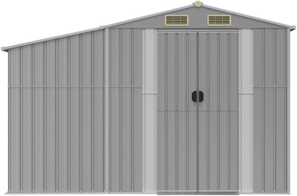 Abri de jardin en acier galvanisé - toit incliné, bunker à charbon - 277x279x179 cm - extérieur robuste