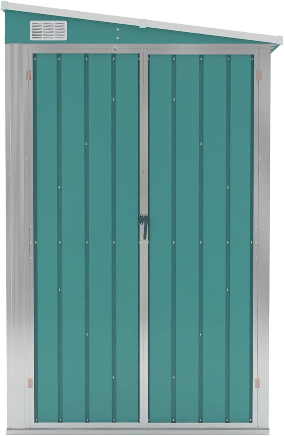 Abri de jardin mural en acier galvanisé vert 118 x 100 x 178 cm