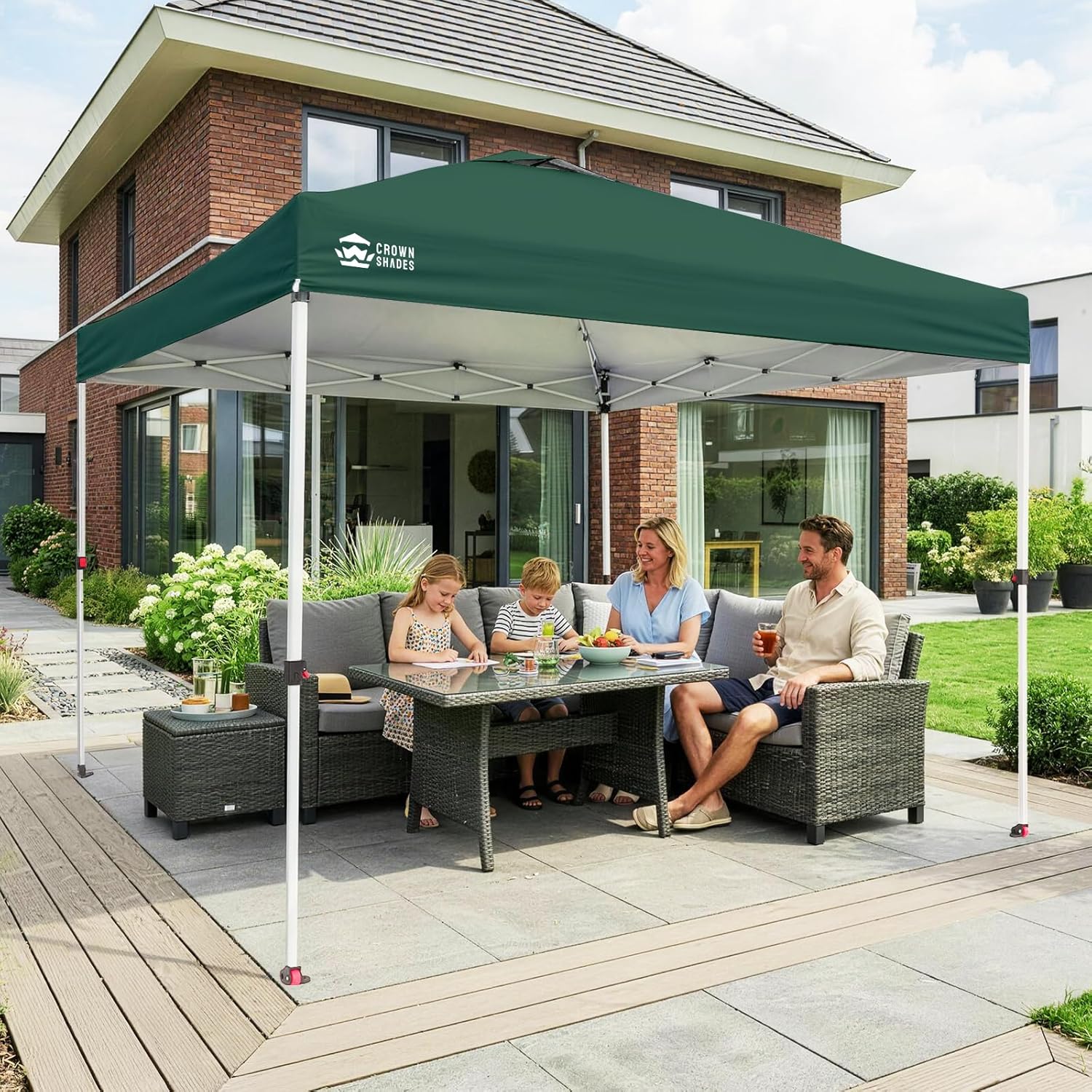 jardinite - tonnelle pliante - 3x3m - imperméable, UPF 50+, vert, sac
