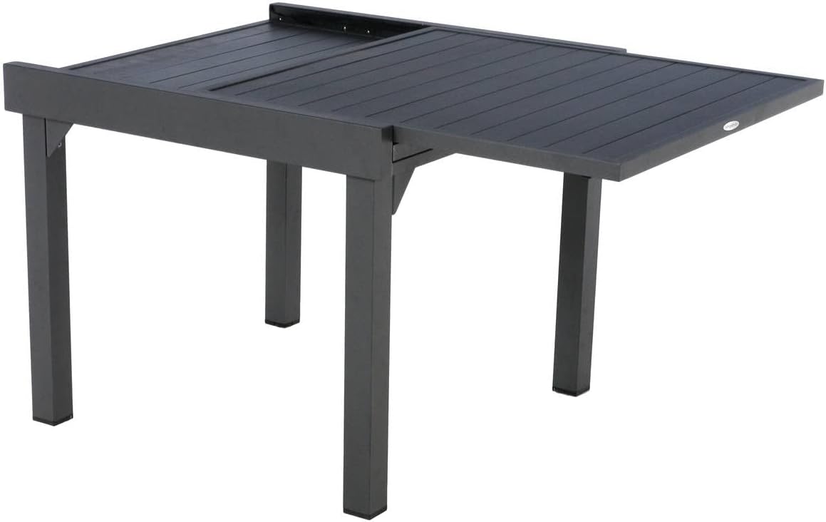 jardinite - Piazza extensible - 180/240x90 cm - alu gris, 8 places