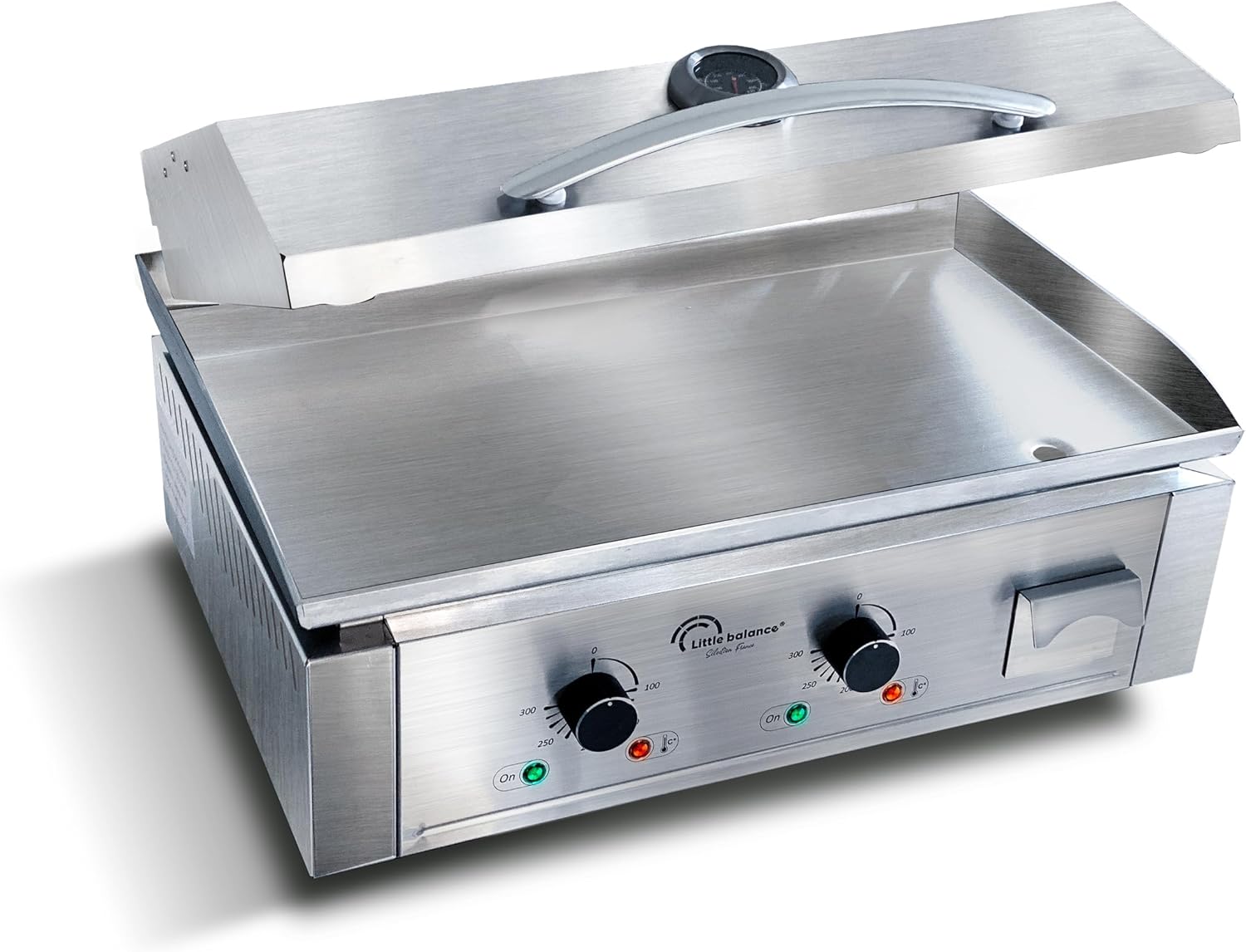 jardinite - Aquitaine Pro Plus - plancha inox 2 zones, couvercle, 3500W - 8473