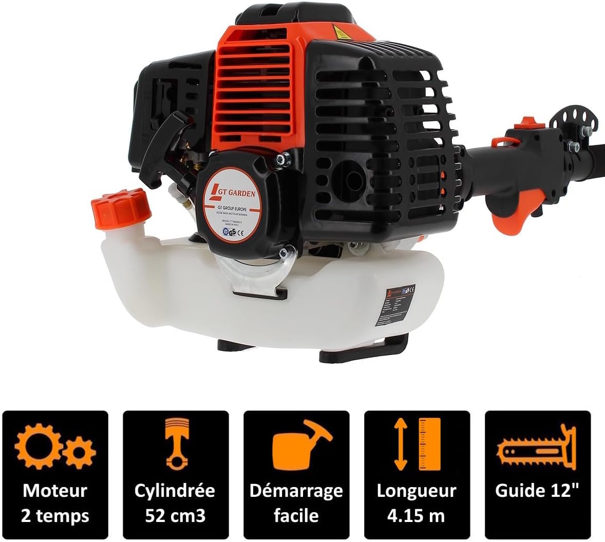 jardinite - Élagueuse thermique perche orientable 4,15m 52cm3 3CV