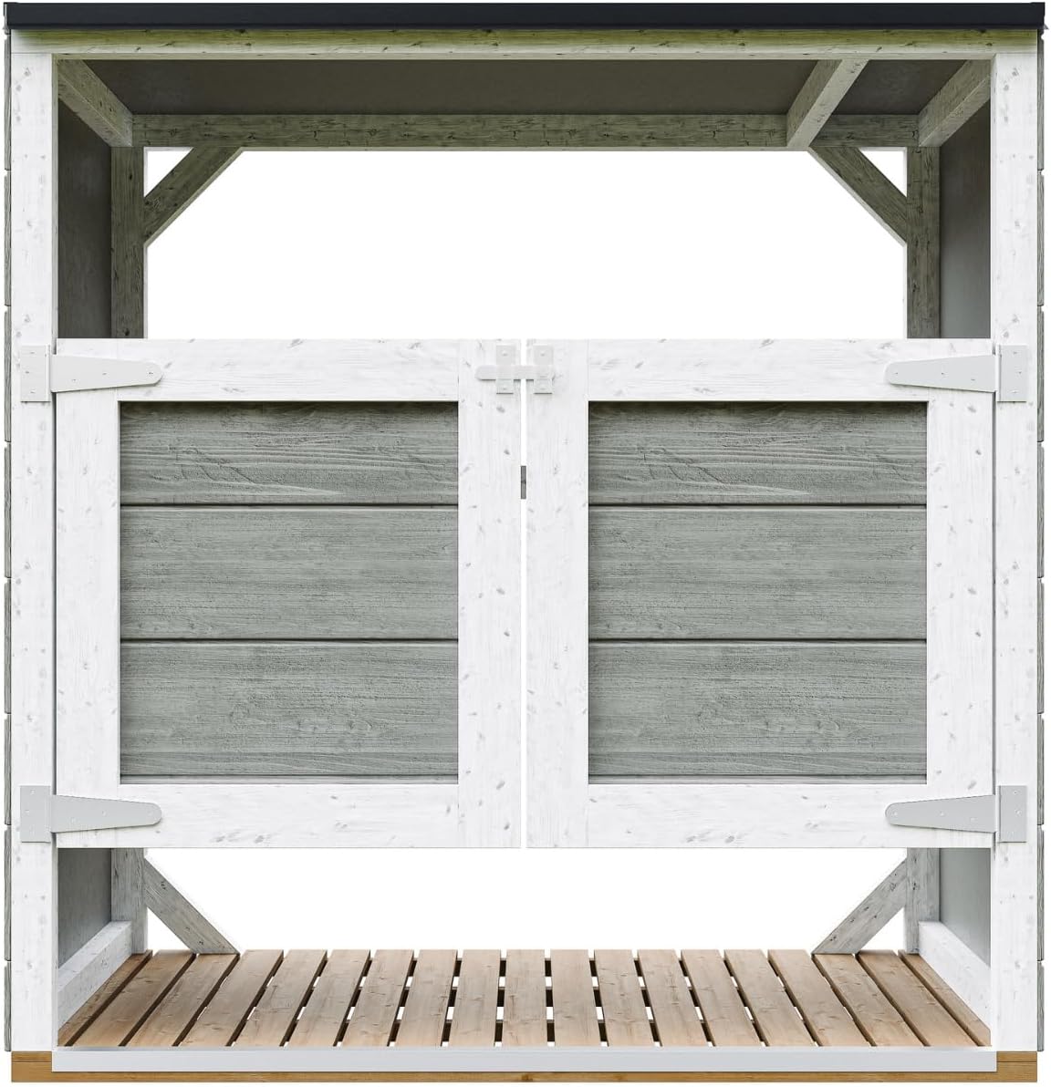 Abri de Jardin pour poubelles, Cache Poubelle extérieur 2x240L – Coffre de Rangement Exterieur, Armoire de Jardin, cabane de Jardin Exterieur – jardinite M980A-TUNDRA Grey