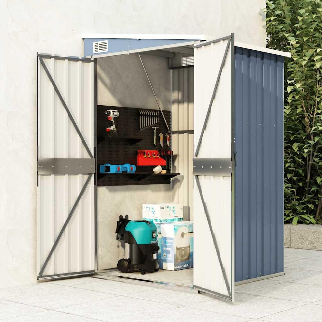 Cabanes & abris de Jardin - remise murale gris - 118x100x178cm - acier galvanisé, Poids 22.7kg