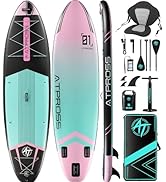 jardinite Planche de paddle gonflable 350 x 89 x 15 cm, 200 kg Extra Wide Stand Up Paddle pour adultes avec