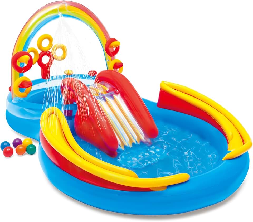 jardinite - Rainbow Ring Play Centre - 297x193x135 cm - piscine gonflable, multicolore