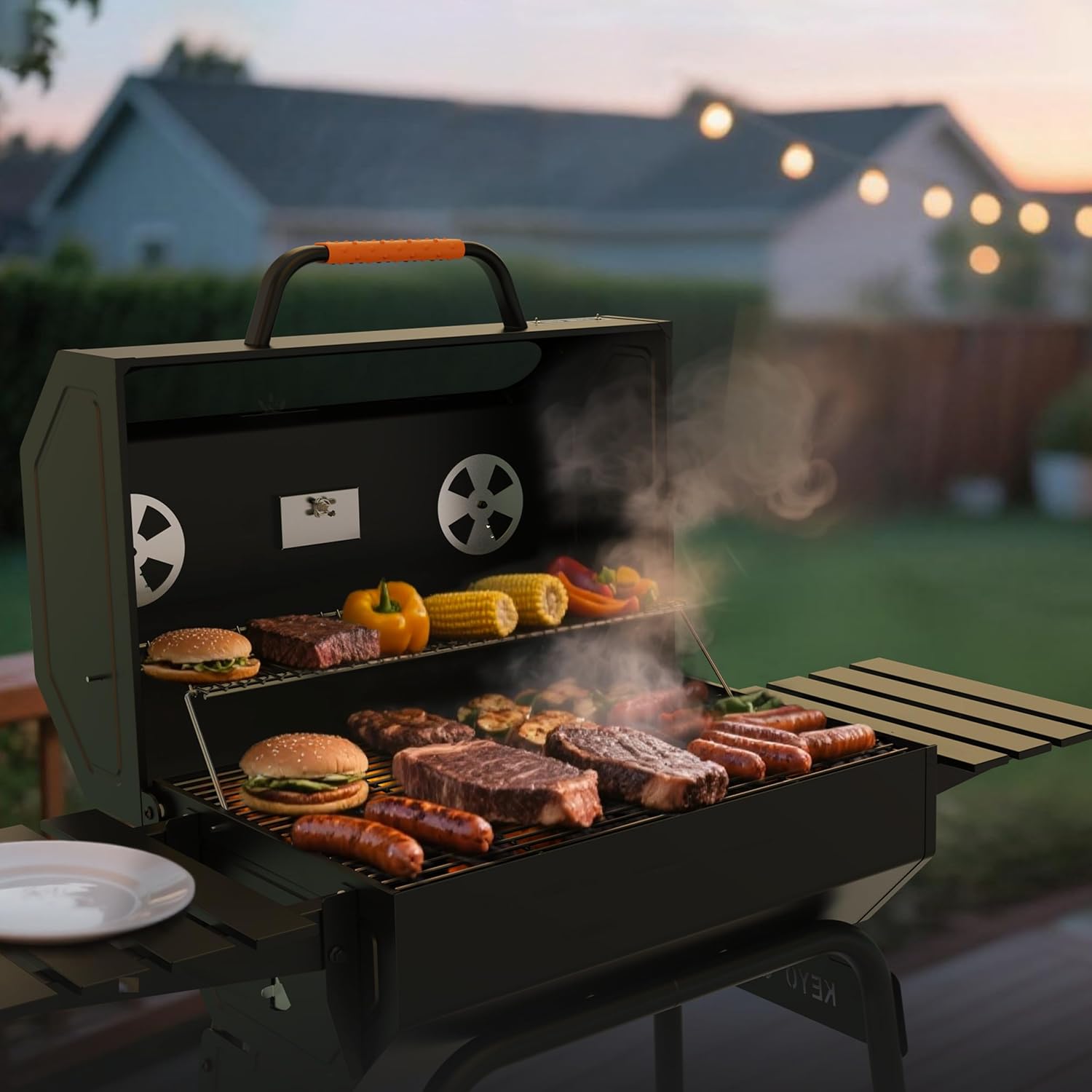 jardinite 23 pouces barbecue pentagonal, chromé, 469 Sq In-23 Pouces