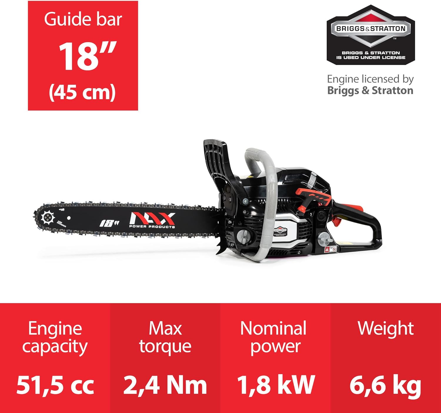 NAX POWER PRODUCTS 400C moteur 51,5 cm3 1,8 kW Briggs & Stratton produit sous licence guide 18