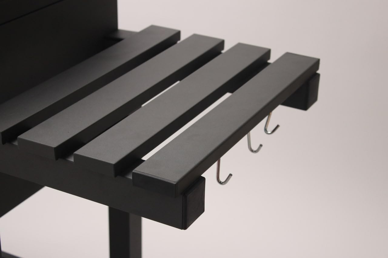 jardinite - Memphis - acier, grille, tablette pliable, roulettes, thermomètre, bac à cendres