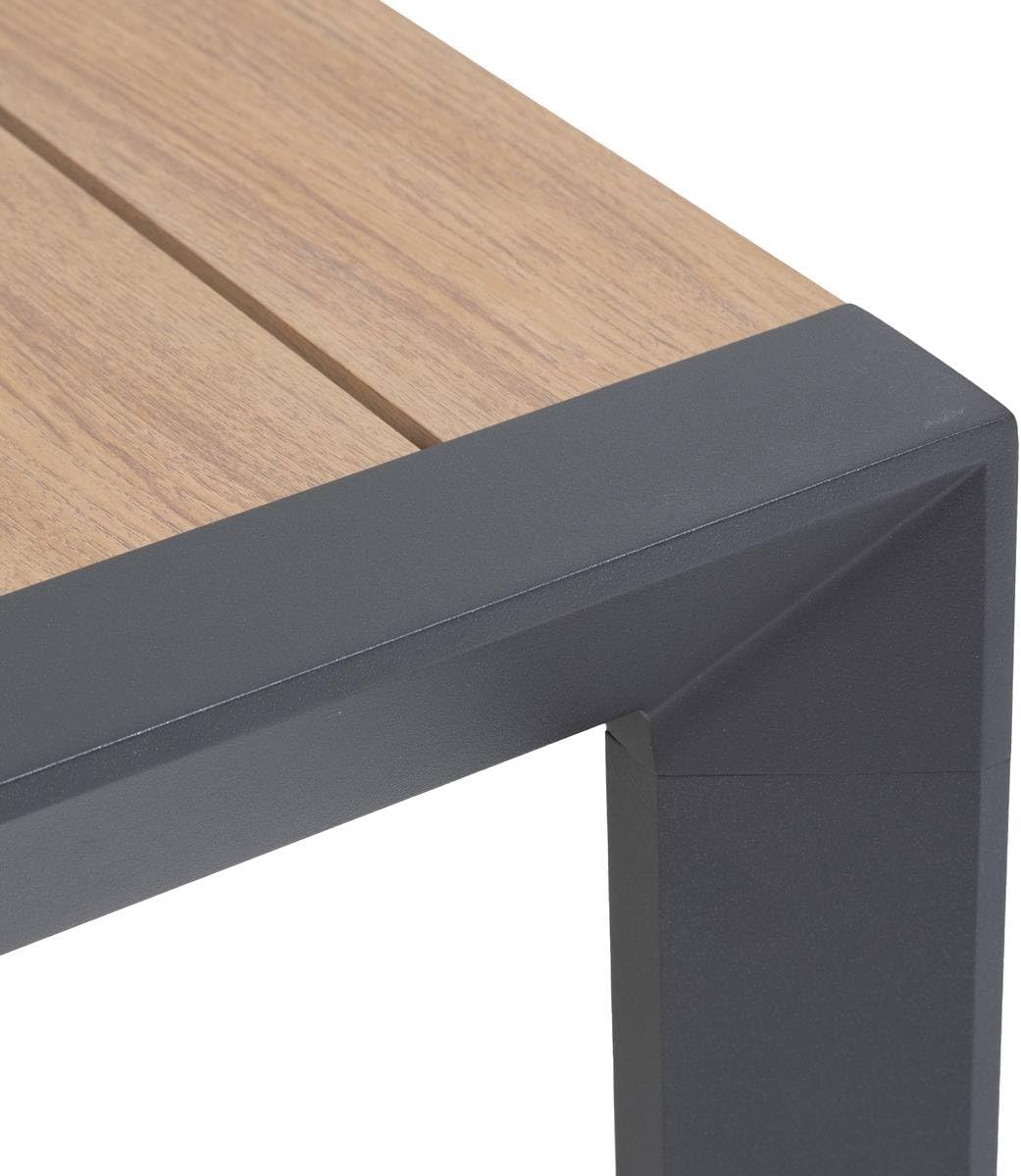 jardinite - Table évasion 4 places - aluminium effet bois - Honey/Graphite