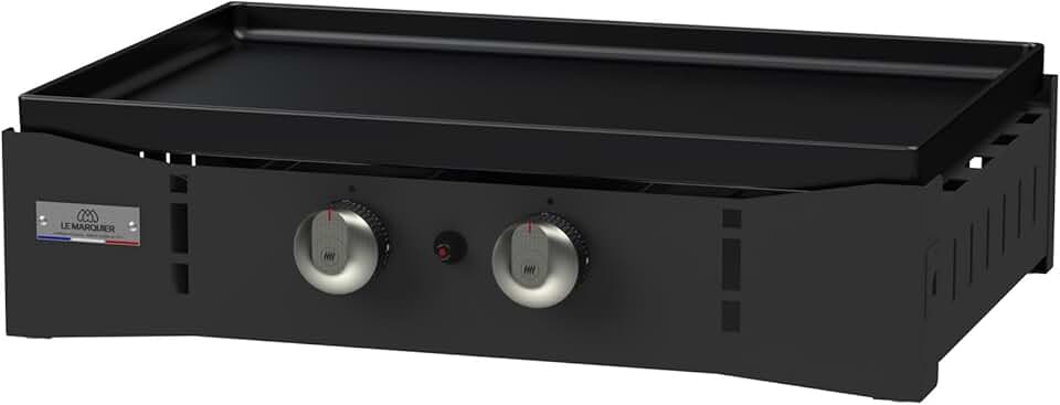 Marque - jardinite Plancha Ora Gaz - 260 Noire - Plancha gaz robuste et compacte, surface de cuisson large.