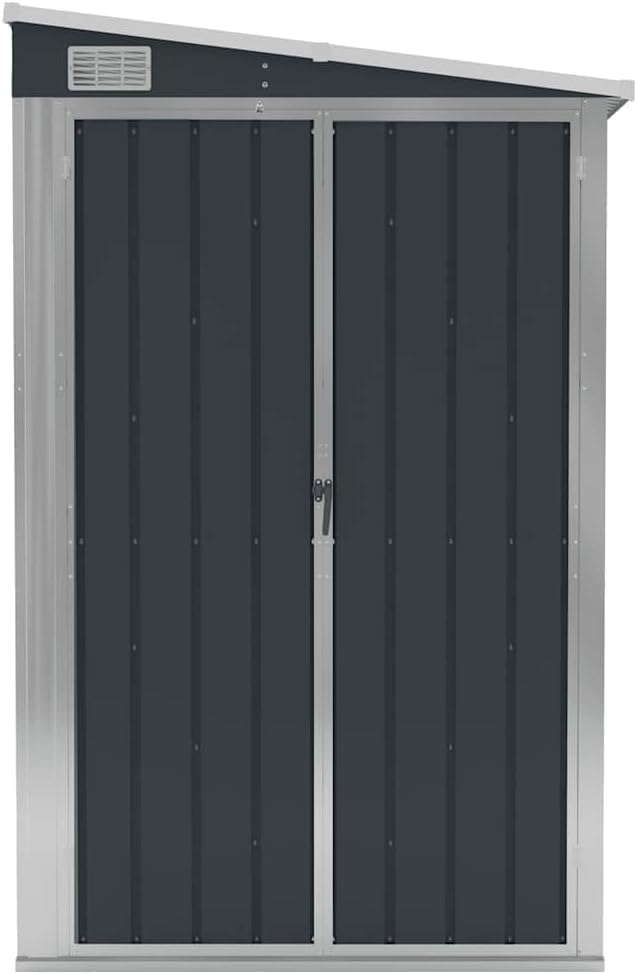 jardinite Remise de Jardin Murale Anthracite 118x100x178 cm Acier,Structures extérieures, Cabanes & abris de Jardin,316219