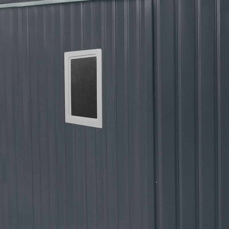 Abri de jardin acier galvanisé 15,16m², kit ancrage INOX