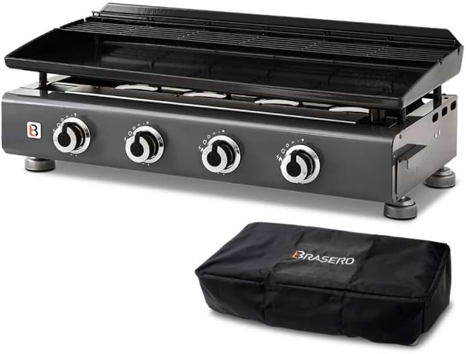 Favex - Plancha Silvia II G - 84x34 cm - 4 feux, 7,5kW, housse incluse