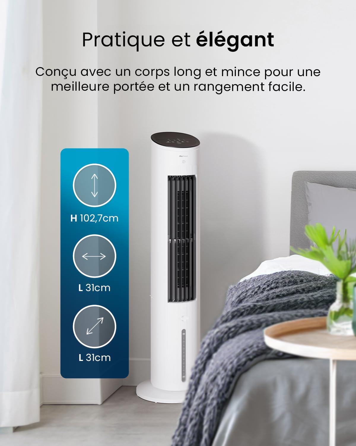jardinite - OmniAir - 5L - 3 vitesses, 4 modes, minuterie 7h, clim mobile
