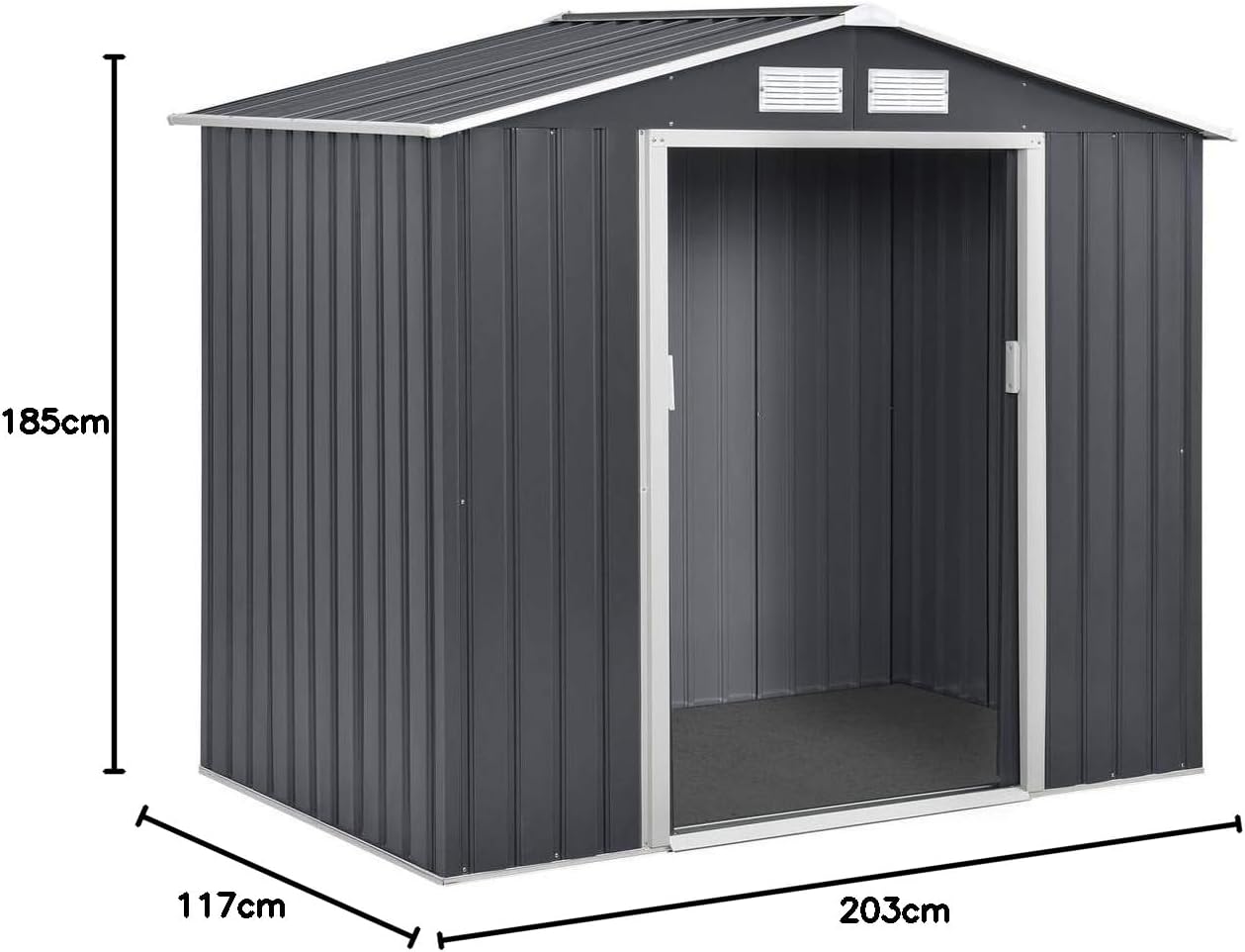jardinite - Abri de Métal Vegas - 2.7m² - gris - 1299_‎93414