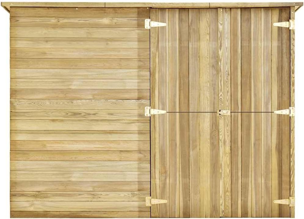 Abri de jardin bois de pin 232x110x170cm imprégné, brun, 149.8kg