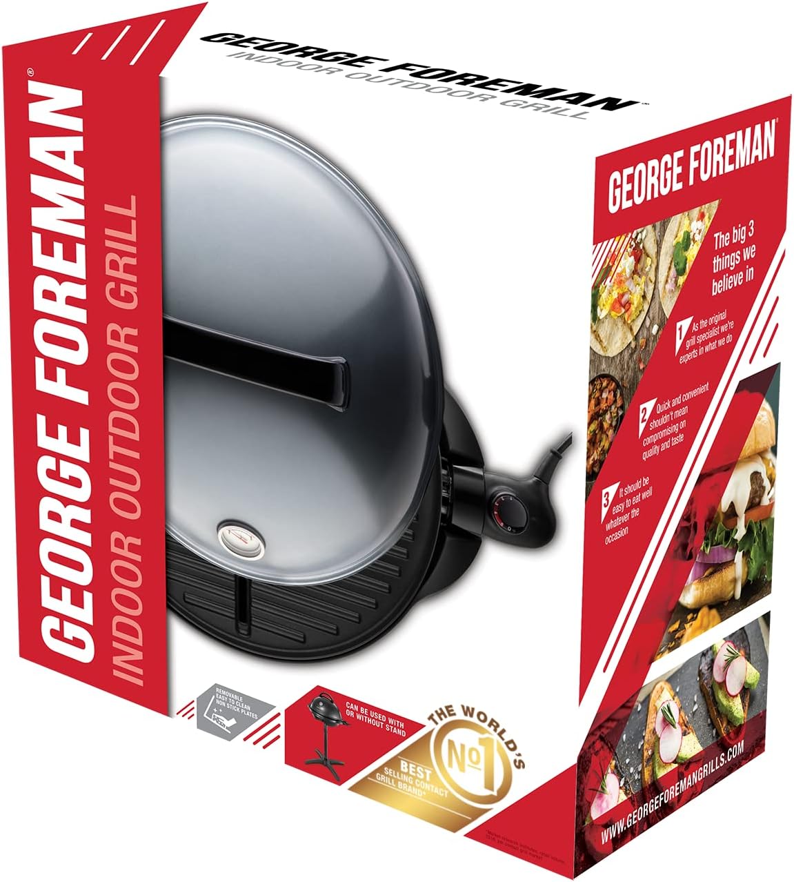 jardinite - Barbecue 2 en 1 - 44,5cm - Électrique, grill avec bac à graisse, 2400W, 22460-56