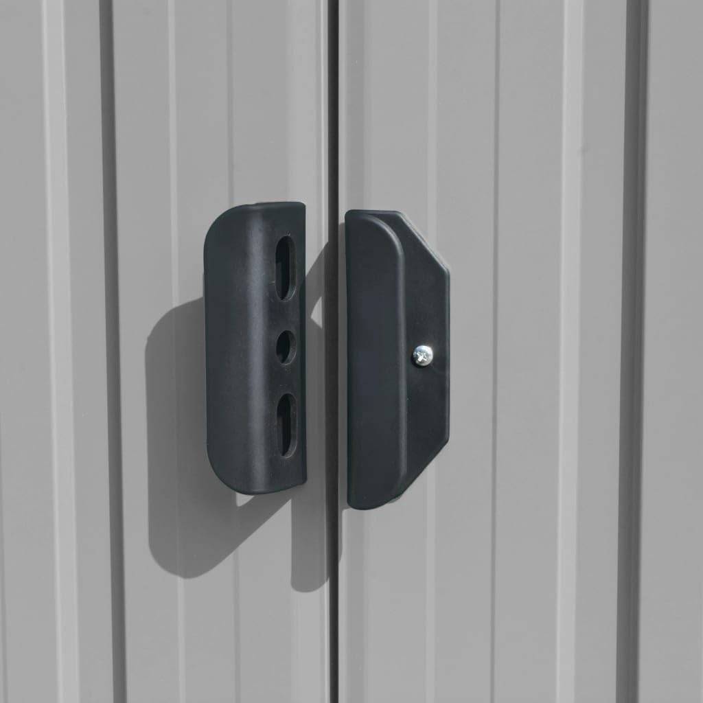 Abri de jardin en métal gris - 257x298x178 cm, résistant, 72,36kg