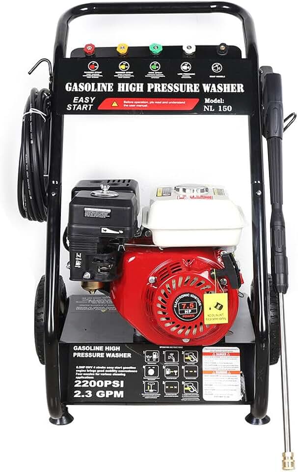Nettoyeur haute pression - essence 7,5 CV - 190 bars, 4,9 kW - usage voiture et terrasse