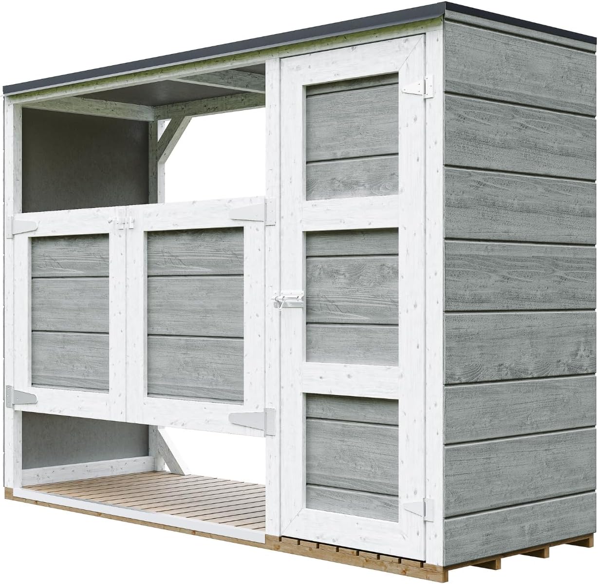 Abri de Jardin pour poubelles, Cache Poubelle extérieur 2x240L – Coffre de Rangement Exterieur, Armoire de Jardin, cabane de Jardin Exterieur – jardinite M981A-TUNDRA Grey