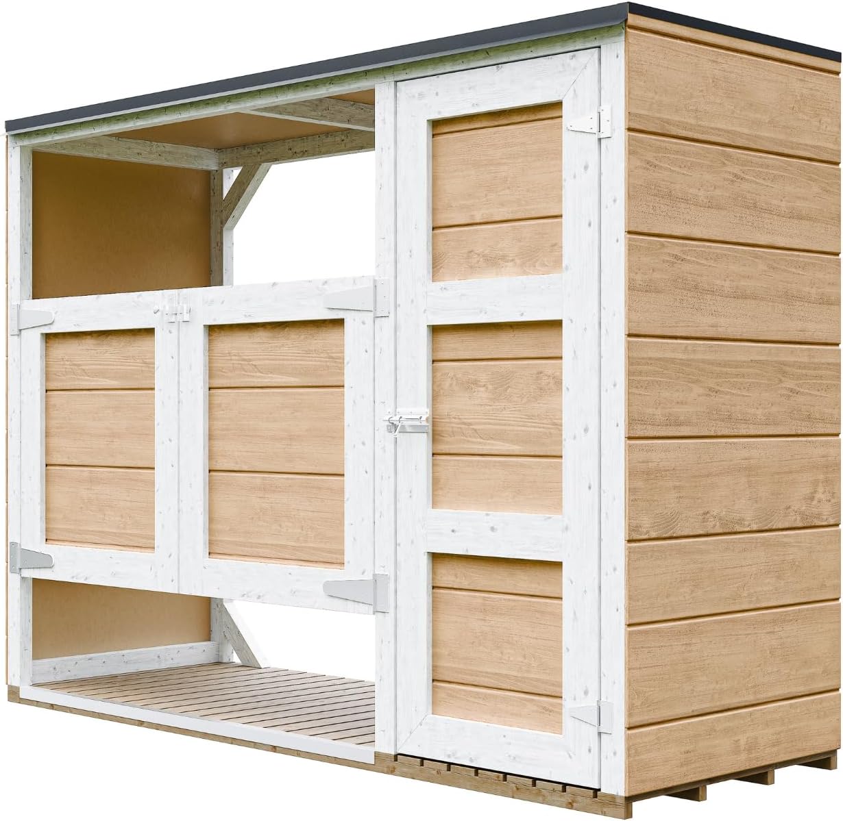 Abri de Jardin pour poubelles, Cache Poubelle extérieur 2x240L – Coffre de Rangement Exterieur, Armoire de Jardin, cabane de Jardin Exterieur – jardinite M981A-HARVEST Honey