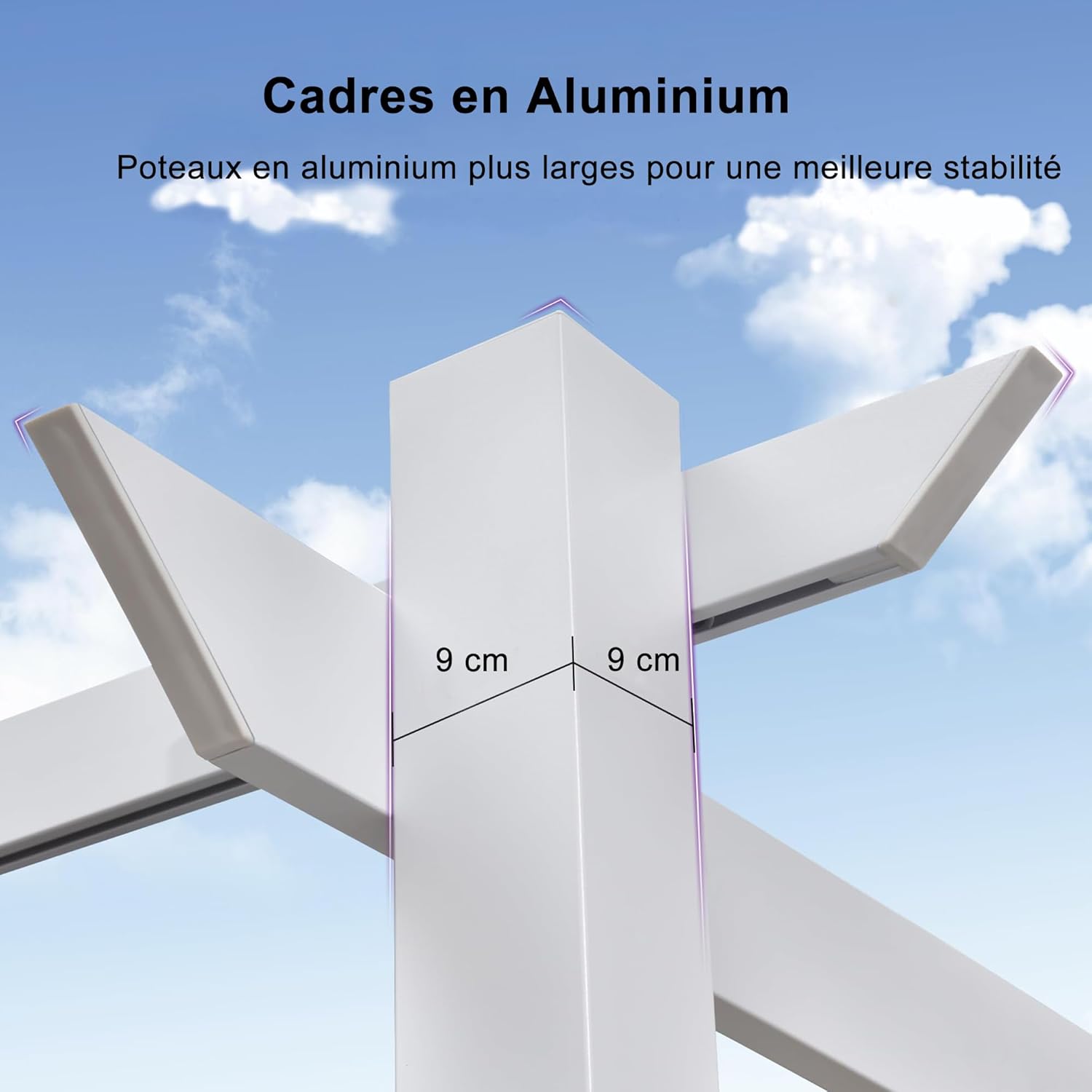 jardinite - Pergola aluminium - 4x3m - éclairage intégré, toit kaki