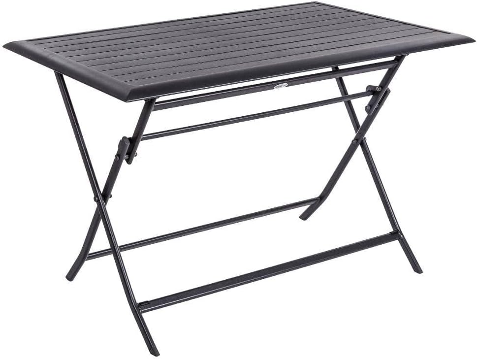 jardinite - Azua - table pliante 4 places, alu époxy gris graphite