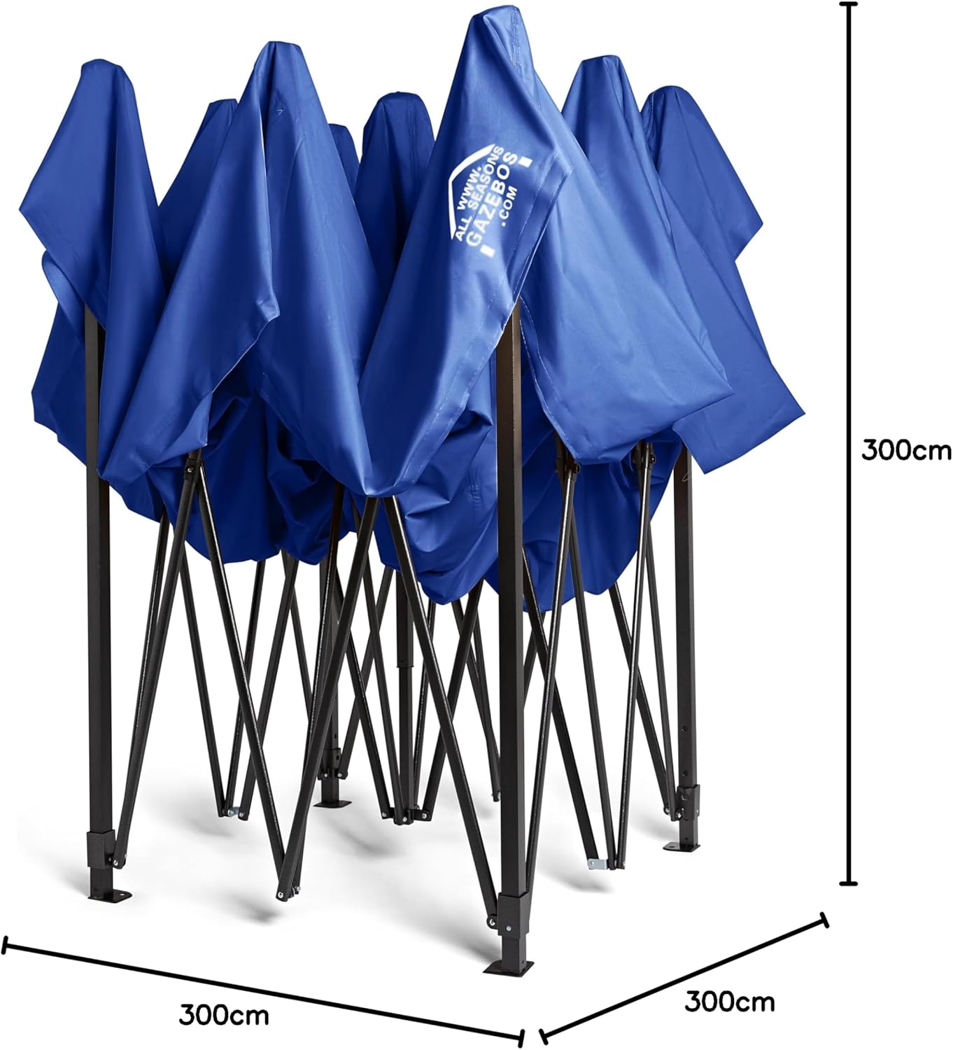 jardinite - Tonnelle Pop-up - 3x3m - entièrement imperméable, Bleu Roi