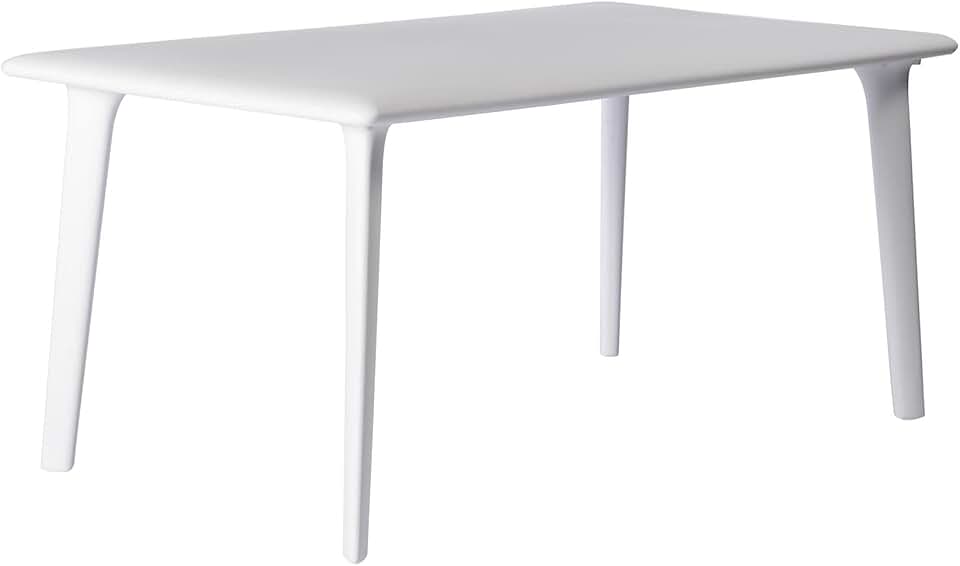 jardinite - Dessa - Table de jardin rectangulaire 160x90 cm blanche