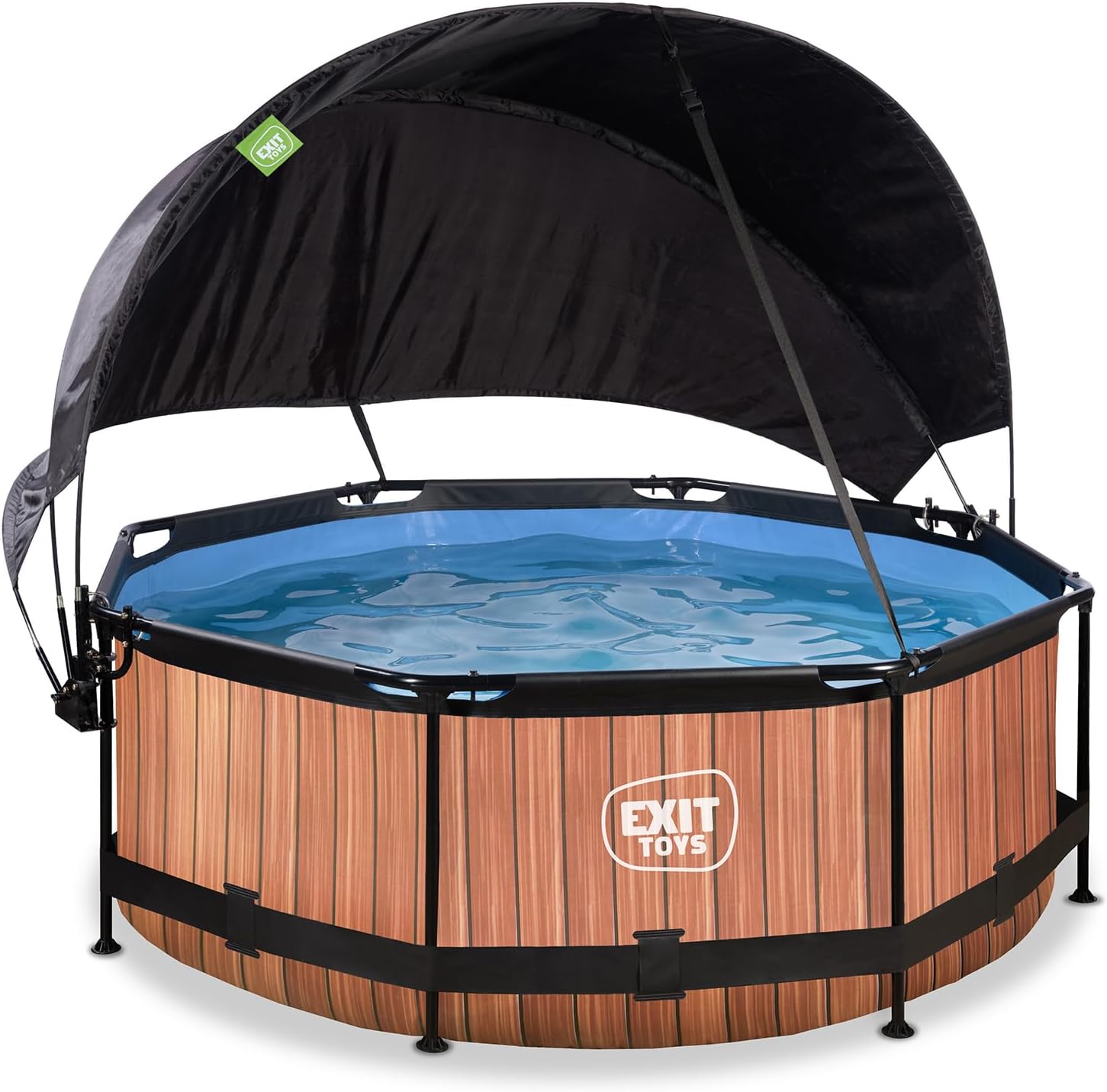 jardinite Piscine Lime avec Voile d'Ombrage - ø244x76cm - Piscine Hors Sol Ronde avec Pompe Filtrante à Cartouche - Protection Optimale Contre Les Rayons UV - Entrée Basse - Design Unique - Vert